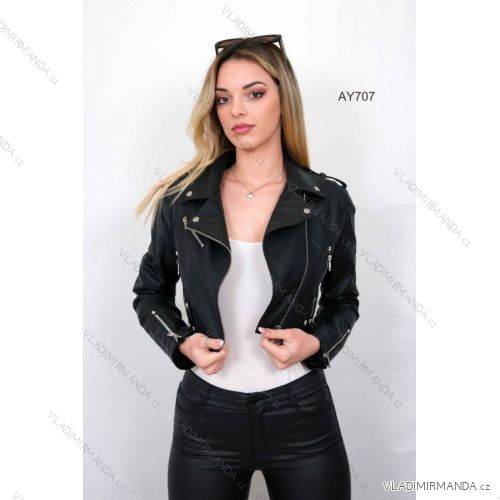 Bunda koženková/křivák dámské (S-XL) ITALSKÁ MÓDA IMPBD22AY707
