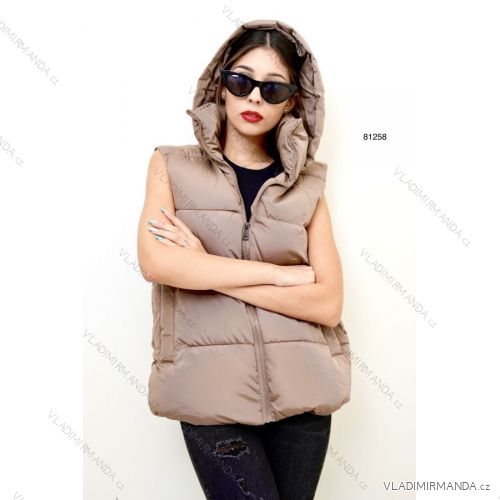 Vesta s kapucňou bez rukávu dámske (S-2XL) TALIANSKA MÓDA IMPBD2281258b
