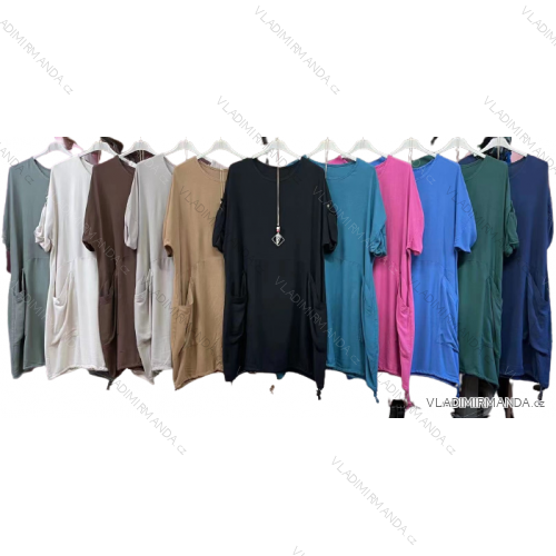 Šaty s príveskom 3/4 rukáv dámske nadrozmer (3XL/4XL ONE SIZE) TALIANSKA MóDA IM422991LH