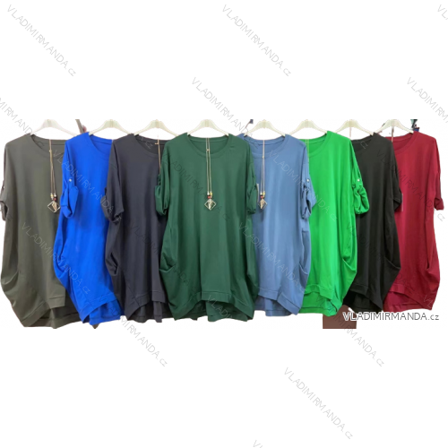 Šaty s príveskom 3/4 rukáv dámske nadrozmer (3XL/4XL ONE SIZE) TALIANSKA MóDA IM422996LH