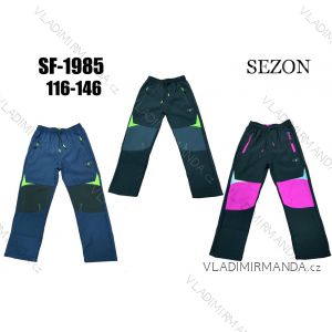 Nohavice softshellové s fleecom detské dorast chlapčenské a dievčenské (116-146) SEZON SEZ22SF-1985