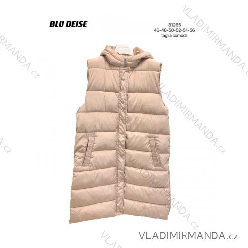 Vesta dlhá s kapucňou bez rukávu dámske nadrozmer (46-56) TALIANSKA MÓDA IMPBD2281265c