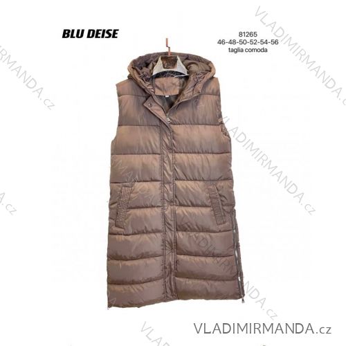 Vesta dlhá s kapucňou bez rukávu dámske nadrozmer (46-56) TALIANSKA MÓDA IMPBD2281265f