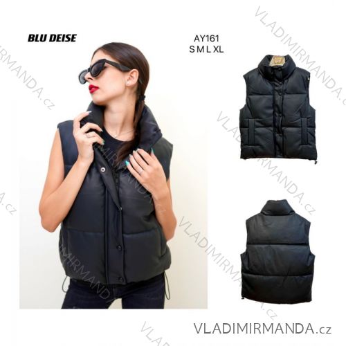 Vesta s kapucňou bez rukávu dámske (S-XL) TALIANSKA MÓDA IMPBD22AY161