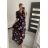 Šaty dlhé elegantné dámske (uni s/m M/L) POĽSKá MODA PMF22FLOWER