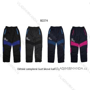 Nohavice zateplené šusťákové dorast dievčenské a chlapčenské (134-164) WOLF B2274