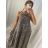Šaty dlhé saténové bez rukávu letný leopard dámske (S/M/L ONE SIZE) TALIANSKA MÓDA IMM22977