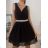 Šaty elegantní šifonové na ramínka dámské (S/M ONE SIZE) ITALSKÁ MÓDA IMM2223542LS/DR čierna S/M