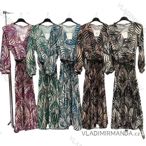 Šaty dlhé dlhý rukáv dámske (S/M ONE SIZE) TALIANSKA MÓDA IMM22EL4237