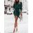 Šaty elegantné mini dlhý rukáv dámske (UNI S / M) TALIANSKA MODA IMM22928