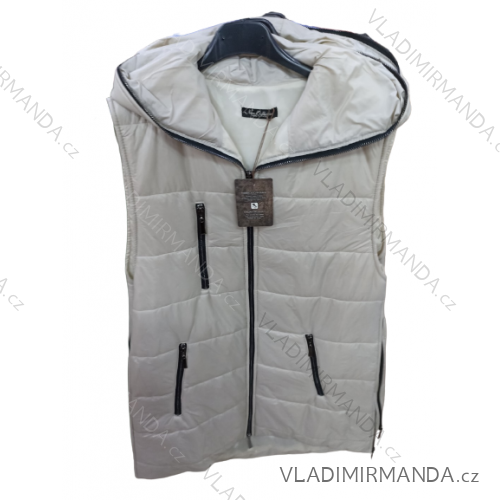 Vesta s kapucňou bez rukávov dámske nadrozměr (XL/2XL ONE SIZE) TALIANSKA MóDA IM322314