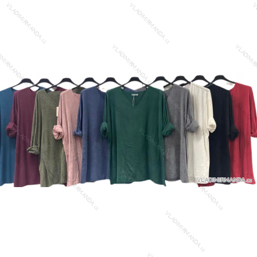 Tunika dlhý rukáv dámska nadrozmer (2XL/3XL ONE SIZE) TALIANSKA MÓDA IMC22542