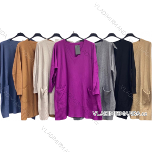Sveter tenký dlhý rukáv dámsky nadrozmer (3XL/4XL ONE SIZE) TALIANSKA MODA IMC22584