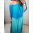 Šaty letní dlouhé carmen šifon duhové dámské nadrozměr (XL/2XL ONE SIZE) ITALSKÁ MÓDA IM42295108