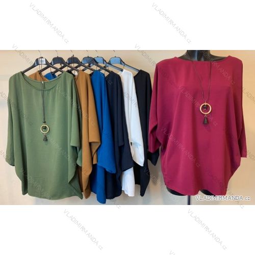 Tunika s príveskom dlhý rukáv dámska (S/M ONE SIZE) TALIANSKA MÓDA IMPMM22225850060