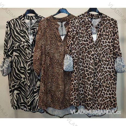 Tunika košeľová dlhý rukáv dámska (S/M ONE SIZE) TALIANSKA MÓDA IMPMM225365200085
