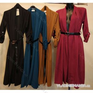 Šaty s opaskom dlhý rukáv dámske (S/M ONE SIZE) TALIANSKA MÓDA IMPMM22182020010