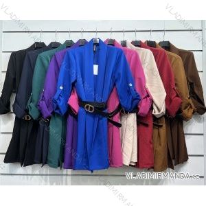 Šaty s opaskom dlhý rukáv dámske (S/M ONE SIZE) TALIANSKA MÓDA IMPSH22L32396