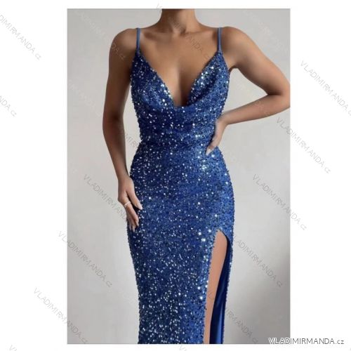 Šaty elegantné spoločenské na ramienka dámske (S/M ONE SIZE) TALIANSKA MÓDA IMPSH223013L