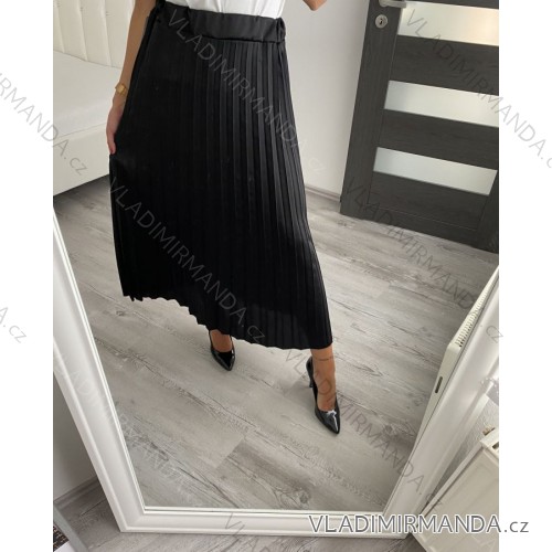 Sukňa dlhá skladaná dámska (S/M ONE SIZE) TALIANSKA MÓDA IMD22536/DU čierna S/M