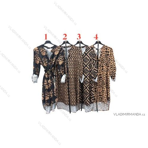 Šaty s opaskom dlhý rukáv dámske (S/M ONE SIZE) TALIANSKA MÓDA IMPLM22224660085