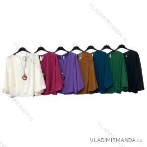 Tunika/tričko s príveskom dlhý rukáv dámska (S/M ONE SIZE) TALIANSKA MÓDA IMPLM22192810070