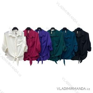 Košeľa/tunika košeľová dlhý rukáv dámska (S/M ONE SIZE) TALIANSKA MÓDA IMPLM22175690080