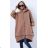 Mikina teplá predĺžená oversize na zips s kapucňou dámska nadrozmer (2XL/3XL ONE SIZE) TALIANSKA MÓDA IMD22676