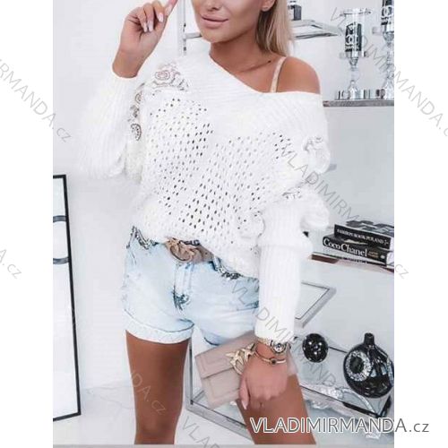 Sveter oversize dlhý rukáv dámsky (S/M/L ONE SIZE) TALIANSKA MÓDA IMWD223028