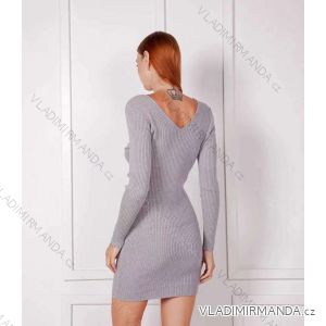 Šaty pletené uplet dlhý rukáv dámske (S/M ONE SIZE) TALIANSKA MÓDA IMWC223042