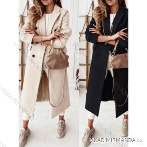 Kabát dlhý flaušový dlhý rukáv dámsky (S/M ONE SIZE) TALIANSKA MÓDA IMWB22251