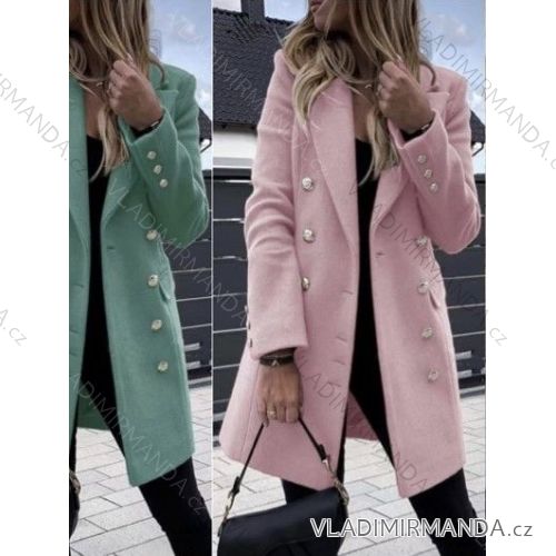 Kabát flaušový dlhý rukáv dámsky (S/M ONE SIZE) TALIANSKA MÓDA IMWB22253