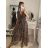 Šaty letné bez rukávov s páskem leopard dámske (S/M ONE SIZE) TALIANSKA MÓDA IMPLM22U2965/DR