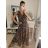 Šaty letné bez rukávov s páskem leopard dámske (S/M ONE SIZE) TALIANSKA MÓDA IMPLM22U2965/DR