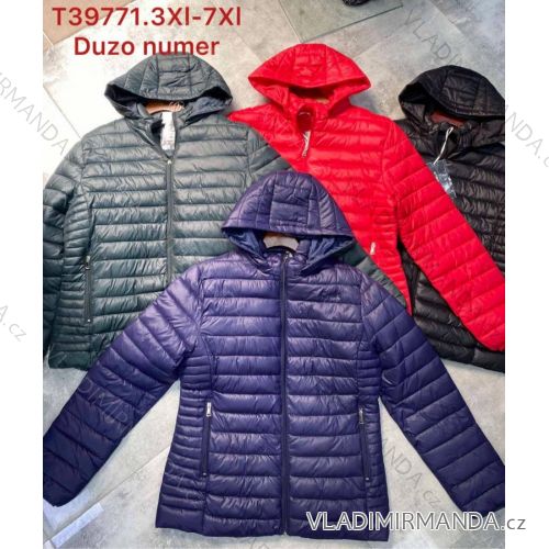 Bunda s kapucňou dlhý rukáv dámska nadrozmer (3XL-7XL) POLSKÁ MÓDA PMWT22T39771