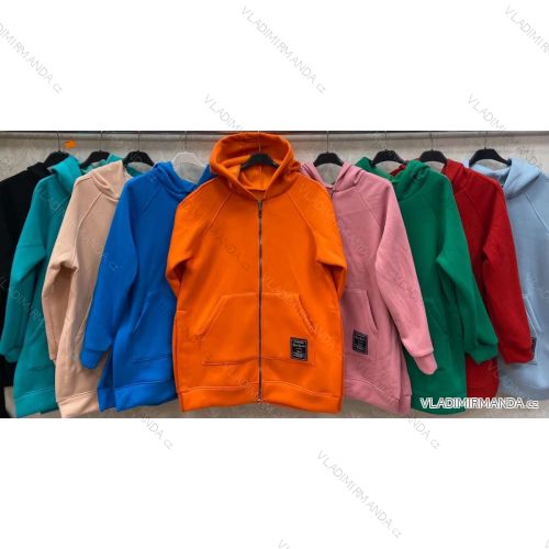 Mikina zateplená na zips s kapucňou dlhý rukáv dámske (S/M ONE SIZE) TALIANSKA MÓDA IMWGG22015