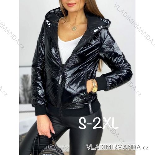 Bunda s kapucňou dlhý rukáv dámska nadrozmer (3XL-7XL) FRANCÚZSKA MÓDA FMWB229756B21