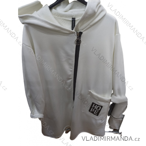 Mikina na zips s kapucňou dlhý rukáv dámske (L/XL/2XL ONE SIZE) TALIANSKA MóDA IM4221339