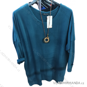Šaty s kabelkou dlouhý rukáv dámské (S/M ONE SIZE) ITALSKá MóDA IM4221332