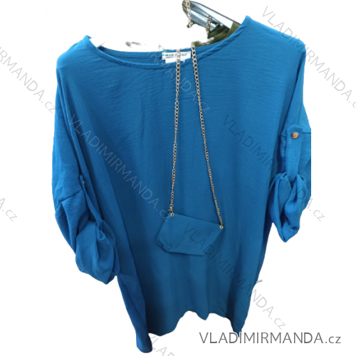 Šaty s kabelkou dlhý rukáv dámske (S/M ONE SIZE) TALIANSKA MóDA IM4221330