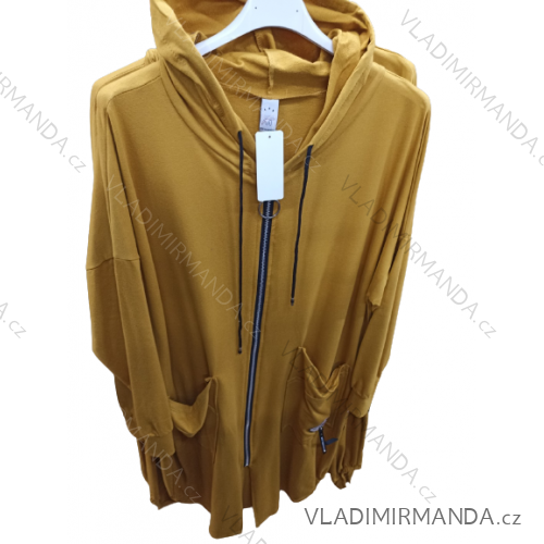 Mikina na zips s kapucňou dlhý rukáv dámske (L/XL/2XL ONE SIZE) TALIANSKA MóDA IM4221317