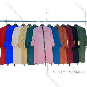 Tunika košeľová s opaskom 3/4 dlhý rukáv dámska nadrozmer (XL/2XL ONE SIZE) TALIANSKA MÓDA IM4221056