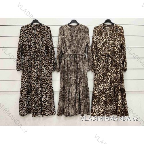 Šaty dlhé košeľové dlhý rukáv dámske (S/M/L ONE SIZE) TALIANSKA MÓDA IMWY22204