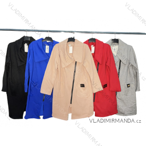 Mikina/kabát na zips dlhý rukáv dámske nadrozmer (XL/2XL ONE SIZE) TALIANSKA MóDA IM4221060