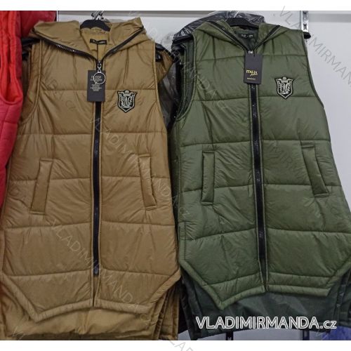 Vesta s kapucňou bez rukávu dámske nadrozmer (S-2XL) TALIANSKA MóDA IM4221304