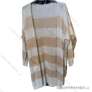 Cardigan pletený tenký dlhý rukáv prúžok dámsky (S/M ONE SIZE) TALIANSKA MÓDA IMM221119