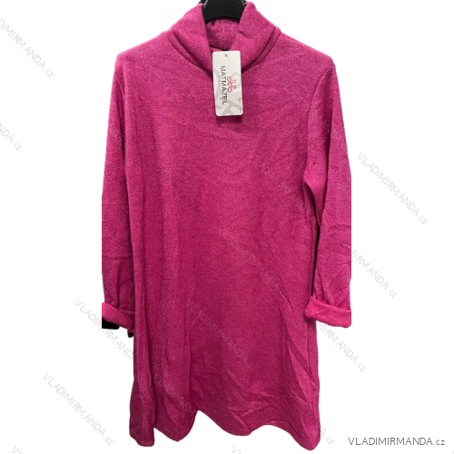 Šaty voľnočasové teplé s rolákom dlhý rukáv dámske (S/M ONE SIZE) TALIANSKA MODA IMM22UN6679