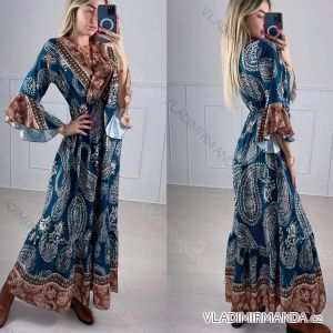 Šaty dlhý rukáv dámske (S/M ONE SIZE) TALIANSKA MÓDA IMPBB22S3609