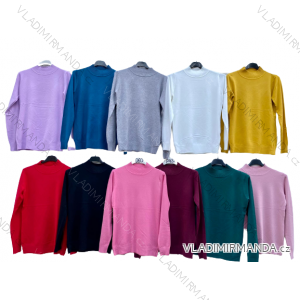 Sveter úpletový so stojačikom dlhý rukáv dámsky (S/M ONE SIZE) TALIANSKA MÓDA IMD22771