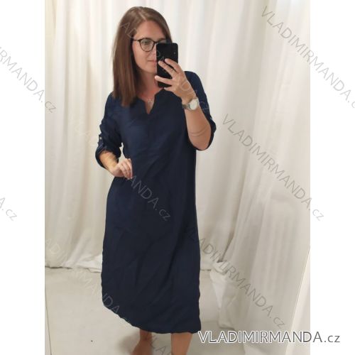 Šaty dlhý rukáv dámske nadrozmer (XL/2XL ONE SIZE) TALIANSKA MÓDA IMC22546